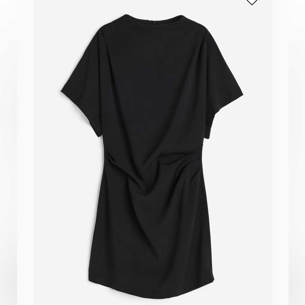 Black Gathered crêpe dress